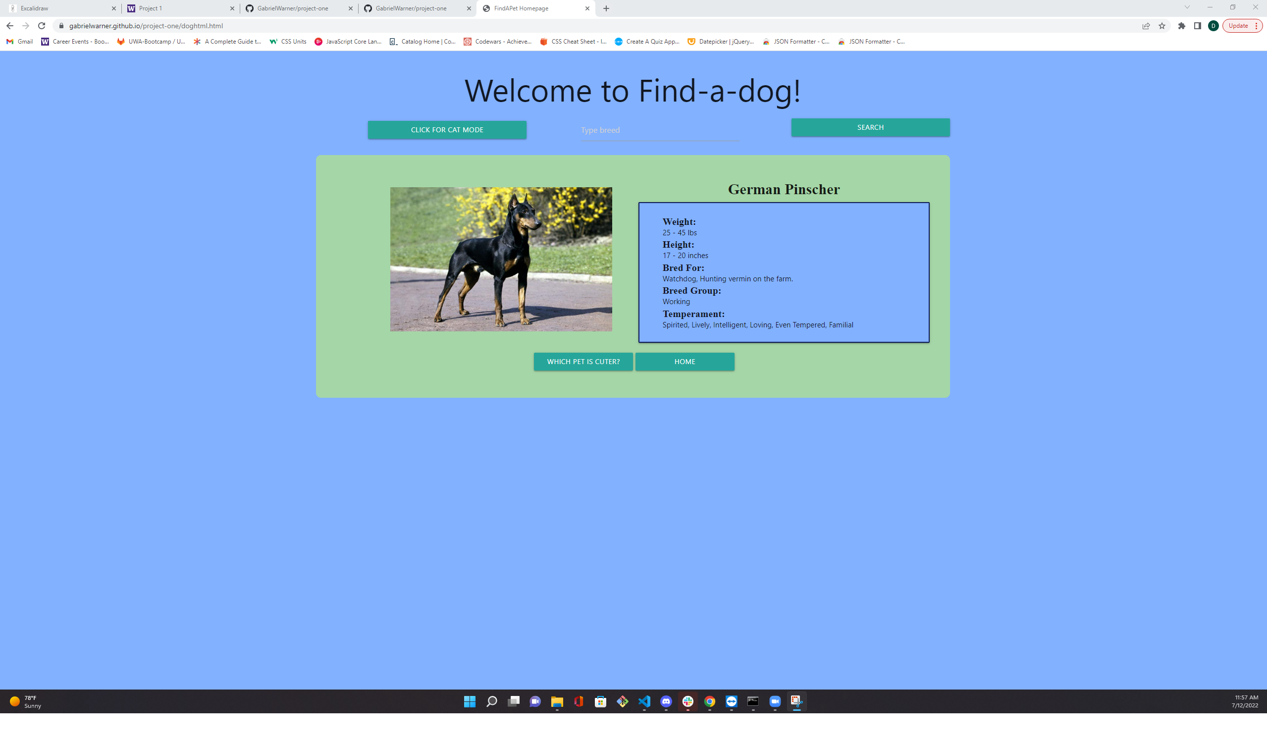 GitHub - GabrielWarner/cute-and-cuddly: A pet breed search web app with ...