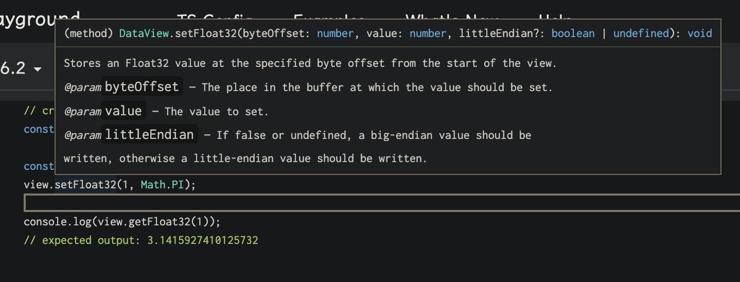 DataView jsdoc about some methods · Issue 48557 · microsoft