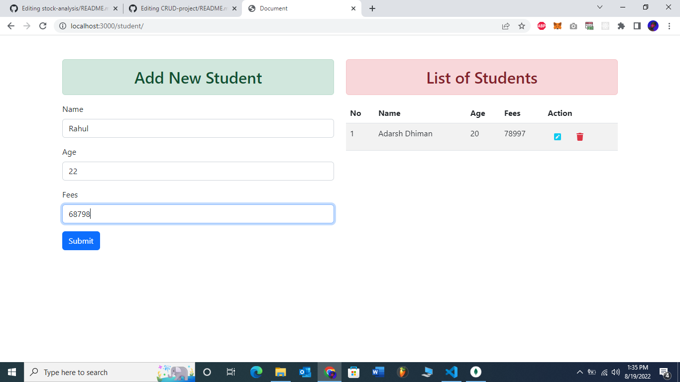 GitHub - AdarshDhiman007/CRUD-project: In this CRUD project we have ...
