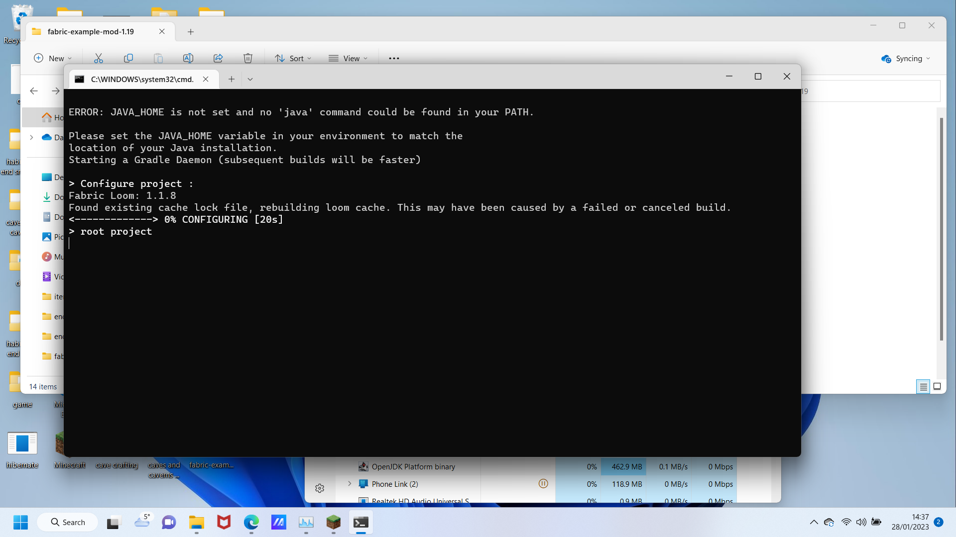 build fail loom cache · Issue 230 · FabricMC/fabricexamplemod · GitHub