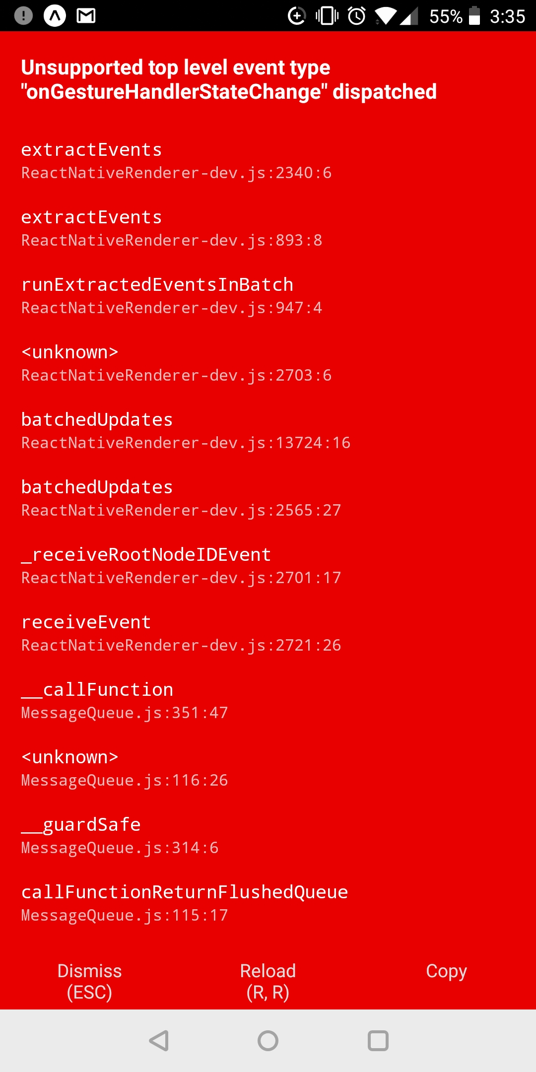 Unsupported top level event type "onGestureHandlerStateChange ...