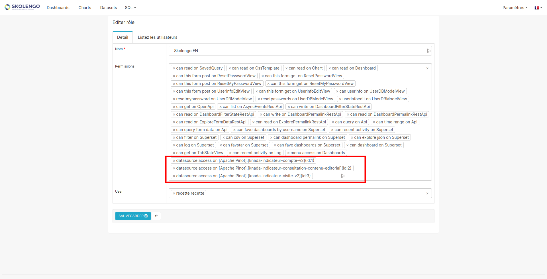 Asset import/export functionality, role and crossfilter are still ID