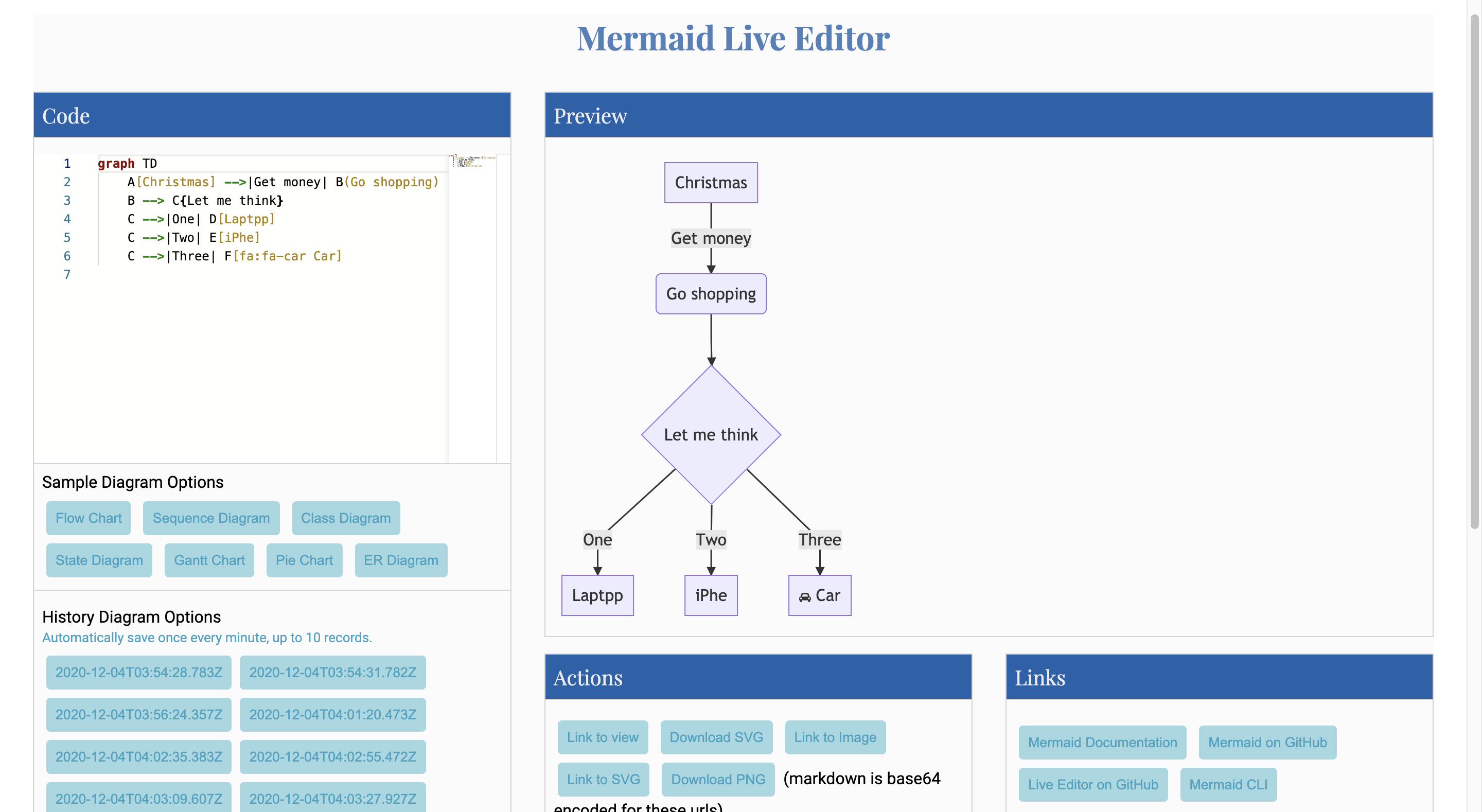 History pushes the editor down · Issue #65 · mermaid-js/mermaid-live ...