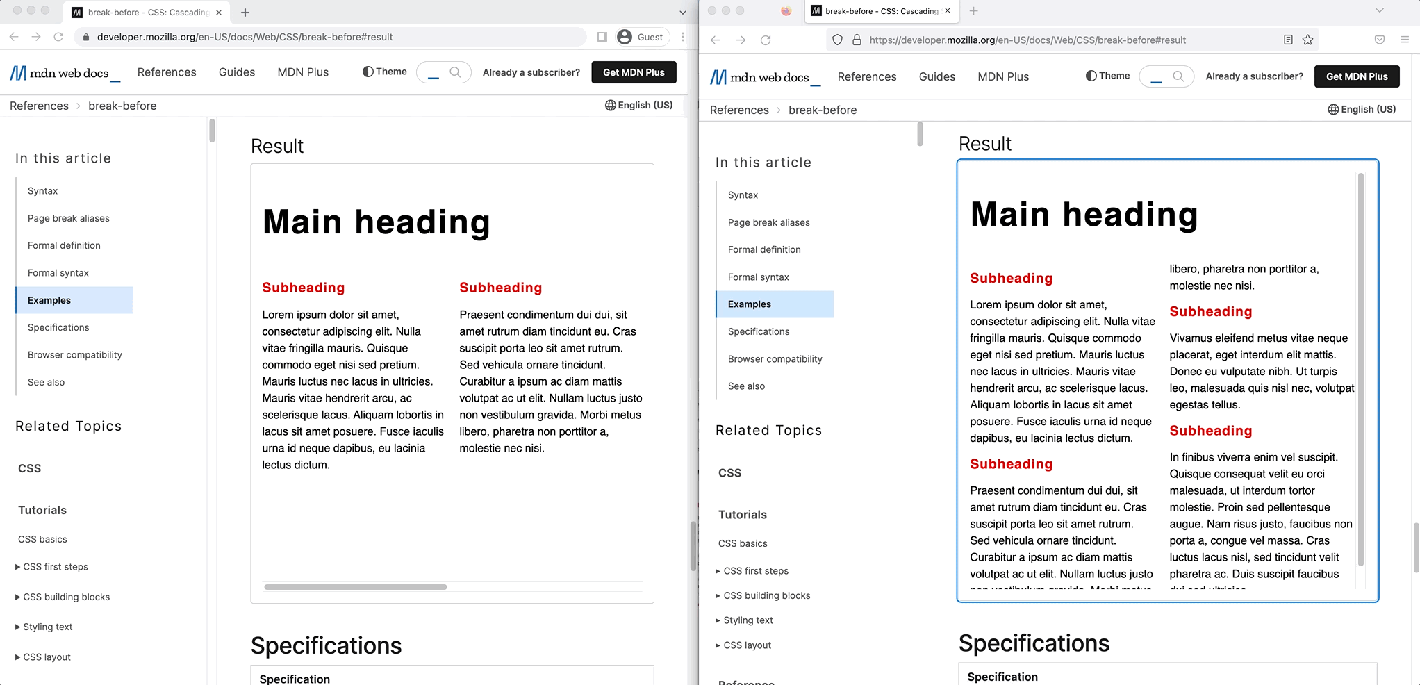 developer.mozilla.org - CSS "break before" does not work · Issue ...