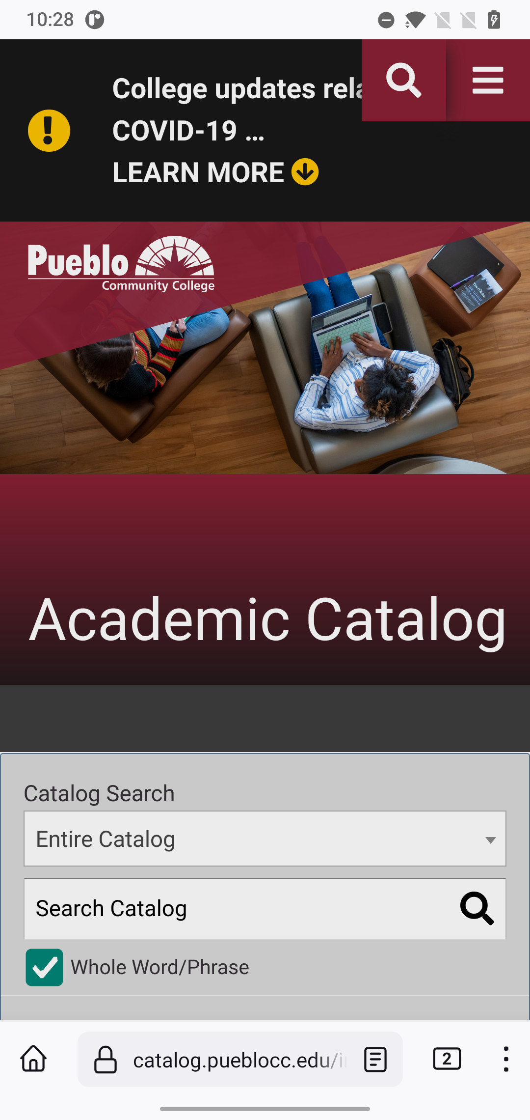 catalog.pueblocc.edu site is not usable · Issue 114451 ·