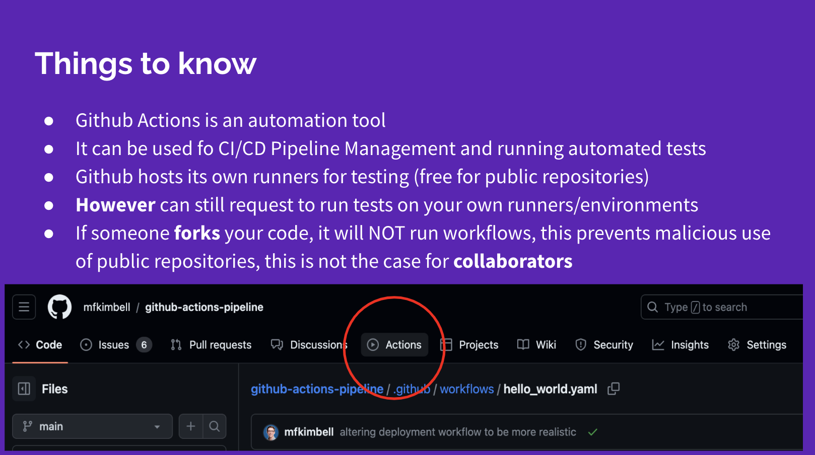 Github mfkimbell github actions pipeline