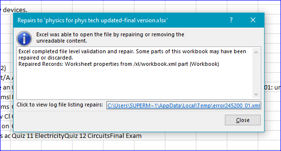 Error message when opening excel files · Issue #61 · SALTISES4 ...