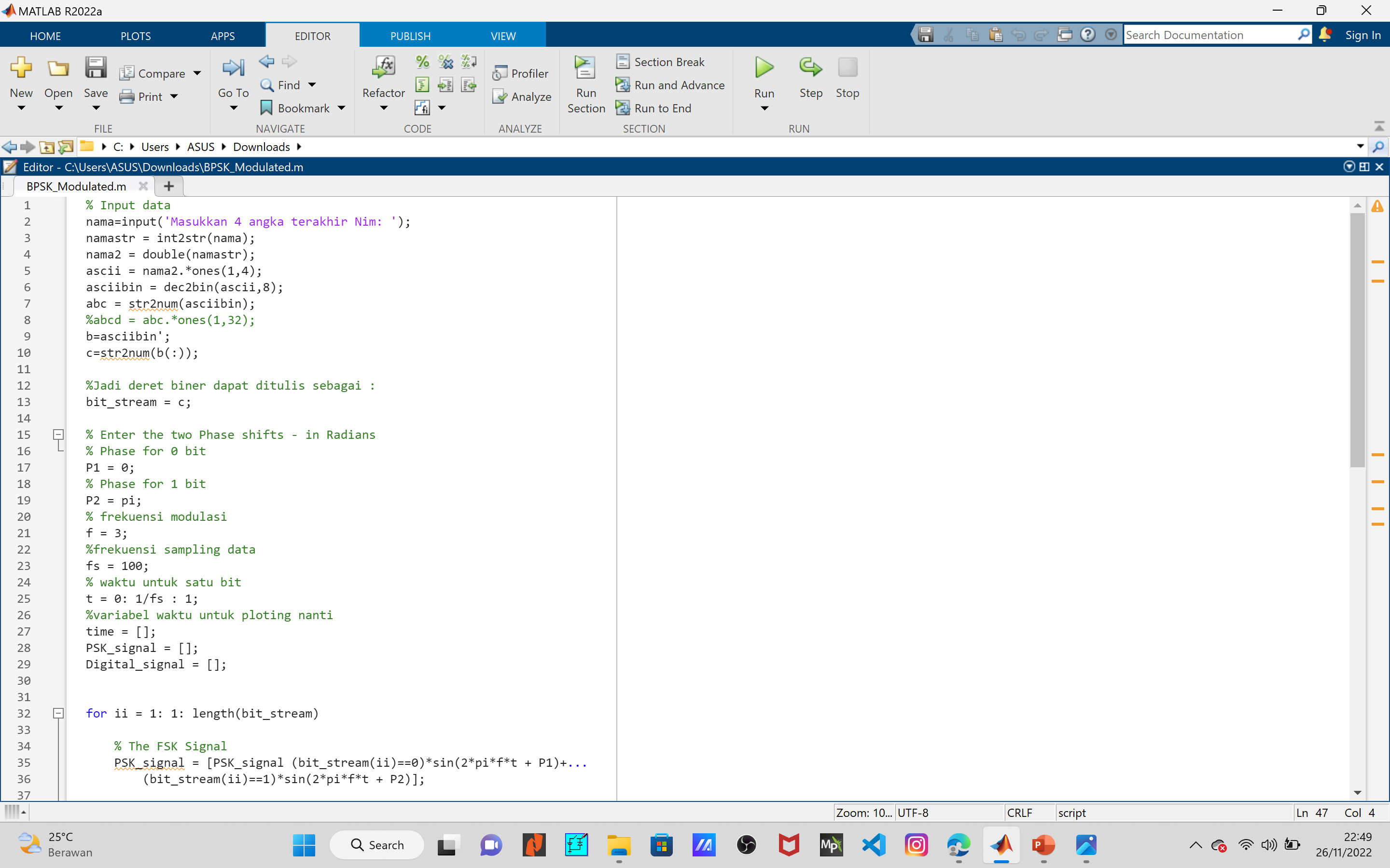 GitHub - aljundh/BPSK-Modulated-using-Matlab