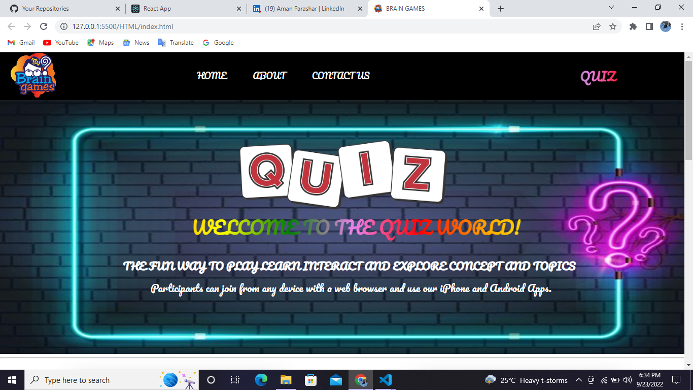 GitHub - Amanparashar9/QUIZ-WEBSITE: Quiz website name as "BRAIN GAMES ...