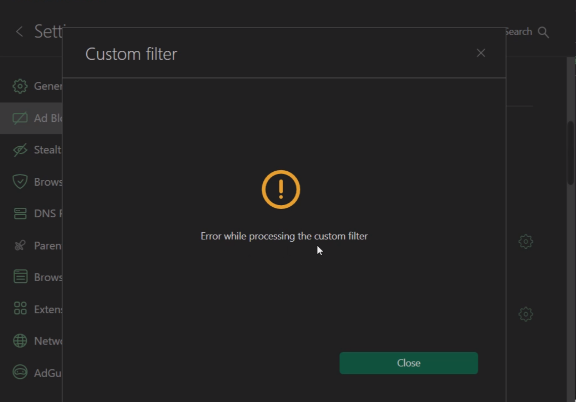 Error occur after create a custom filter with already used custom ...