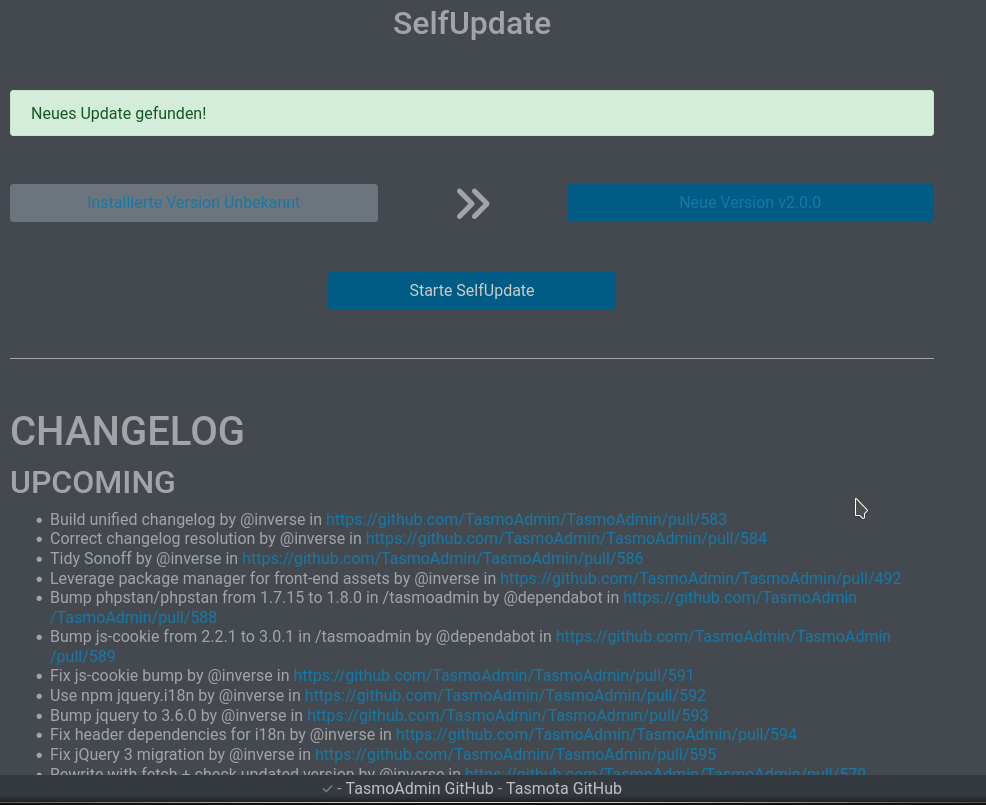 Selfupdate on 2.0.0beta6 · Issue #552 · TasmoAdmin/TasmoAdmin · GitHub