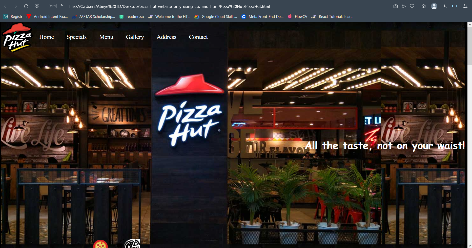 GitHub - AbeyeTewodros/pizza_hut_website_only_using_css_and_html: This ...