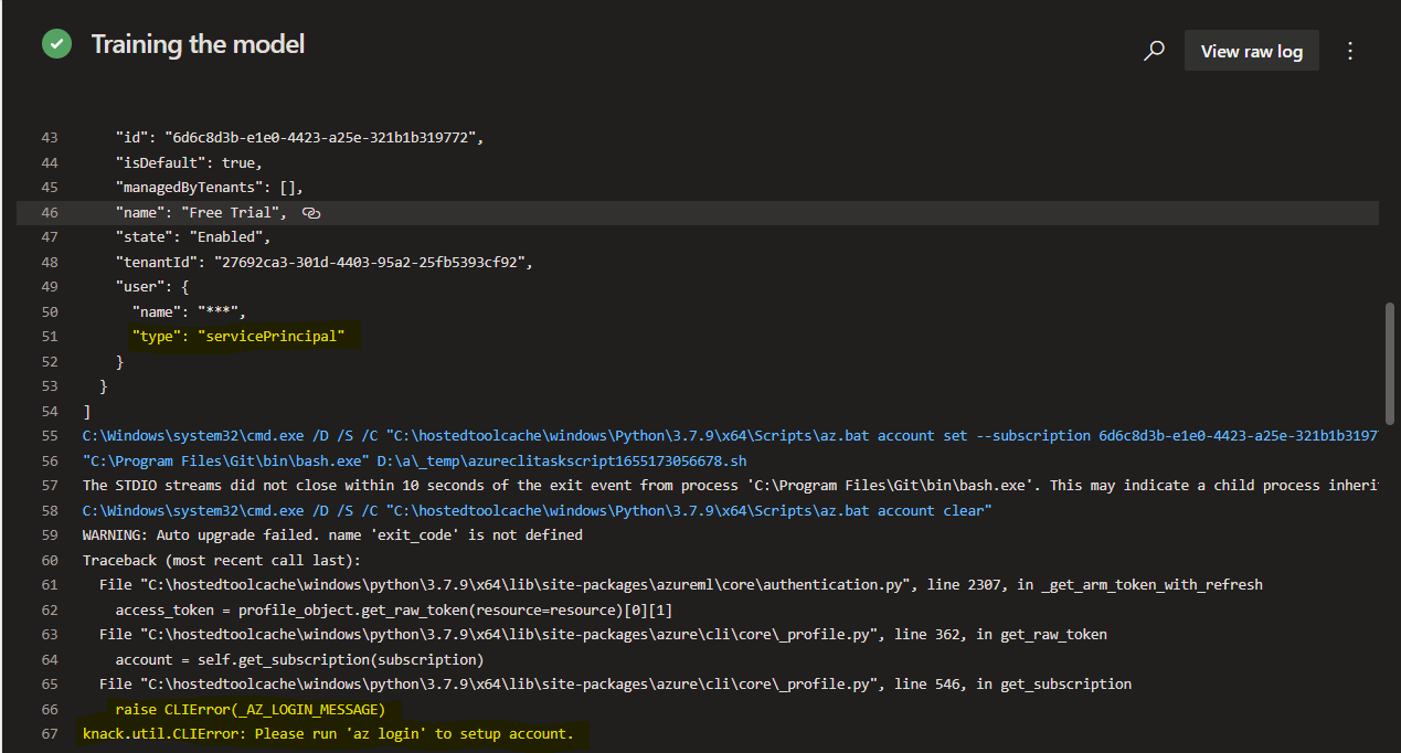 "Please run 'az login' to setup account" while I already logged in ...