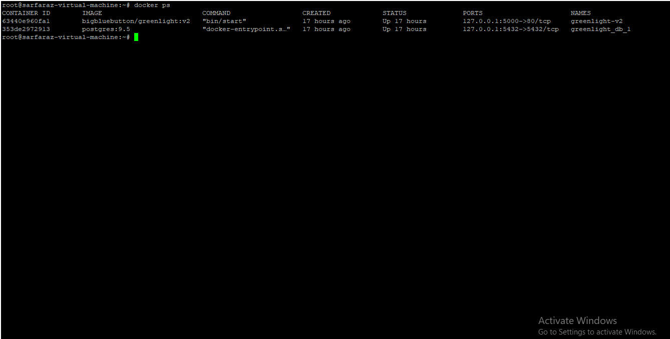 docker running