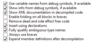 Get back the decompilation options · Issue #1102 · icsharpcode/ILSpy ...