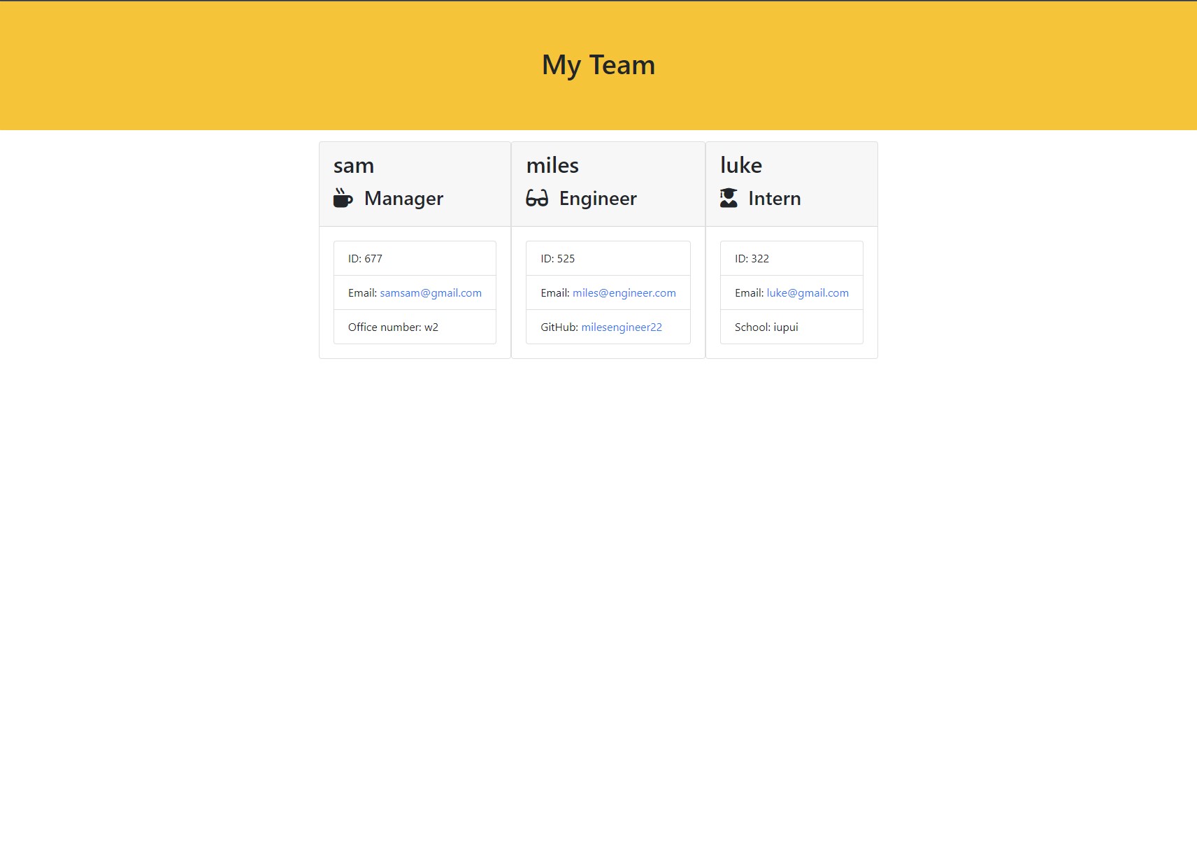 GitHub - solohuck/TeamProfileGenerator: A command line application that ...