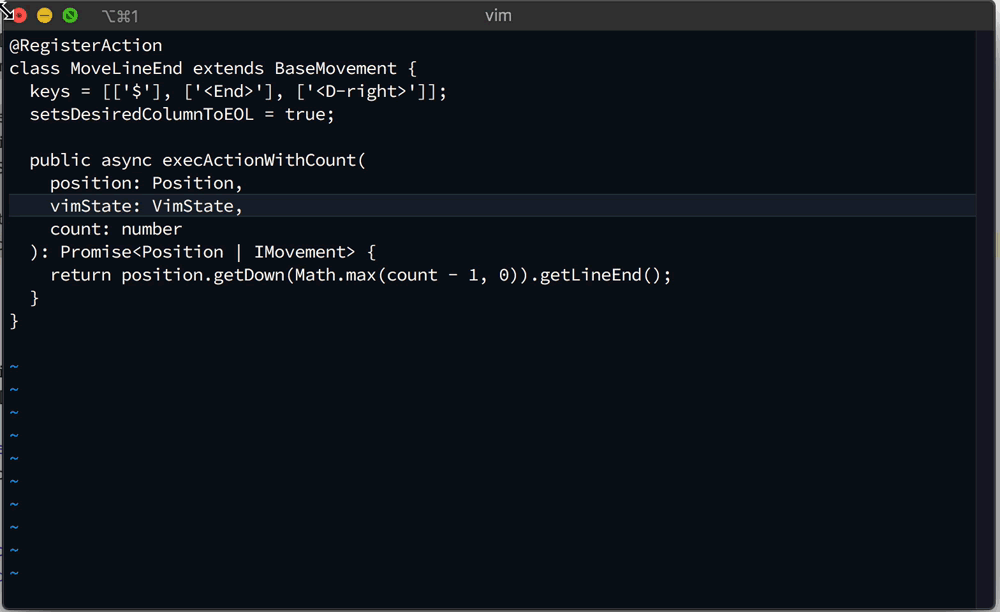 MoveLineEnd improvement · Issue #4910 · VSCodeVim/Vim · GitHub