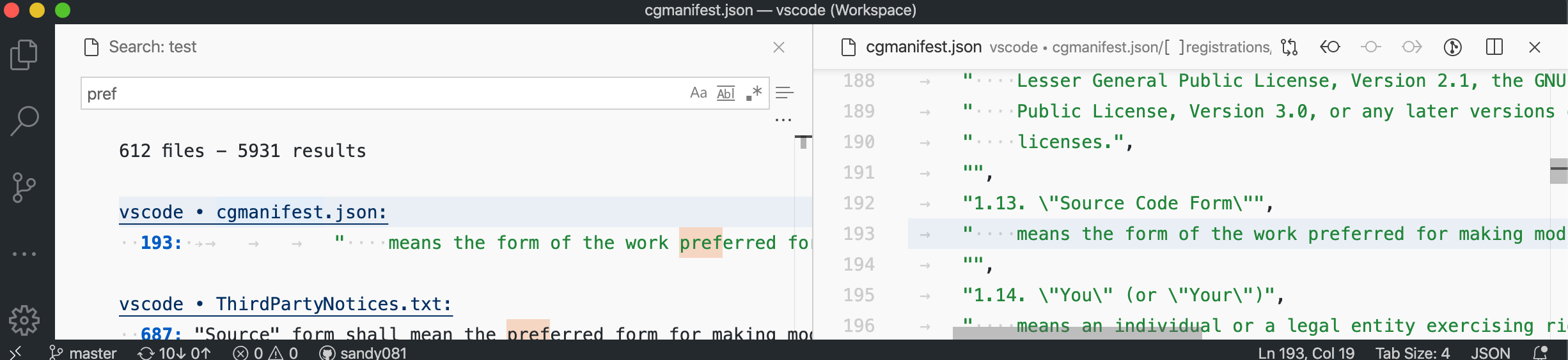 Search results are not highlighted in the file · Issue #91565 ...