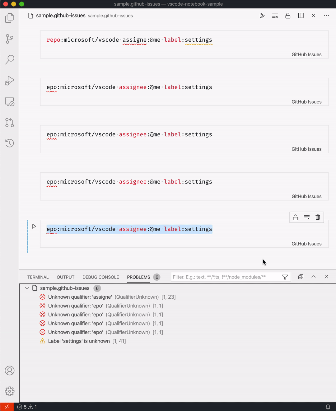 Undo is adding bogus problems · Issue #99352 · microsoft/vscode · GitHub