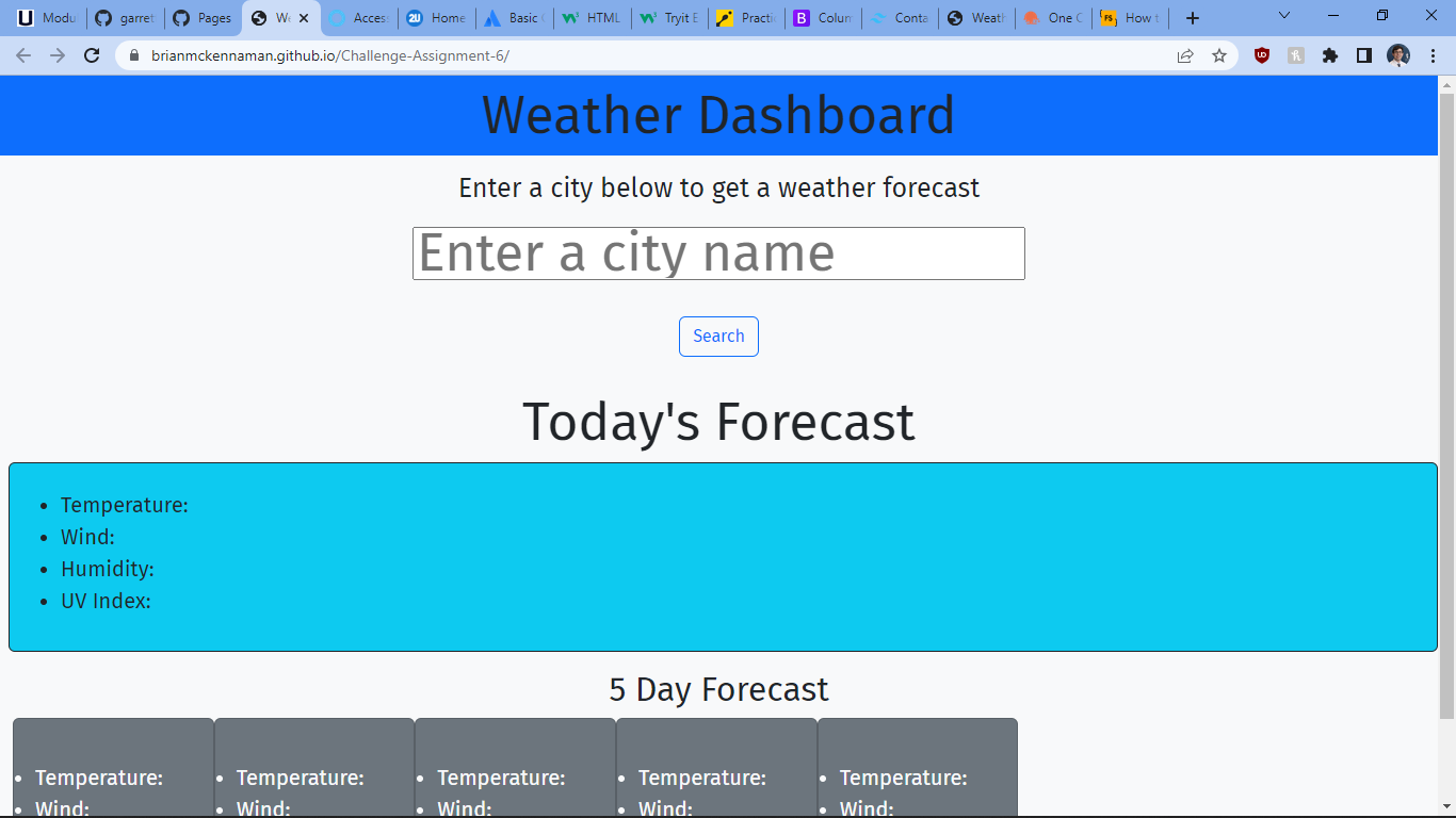 GitHub - brianmckennaman/Weather-dashboard-assignment