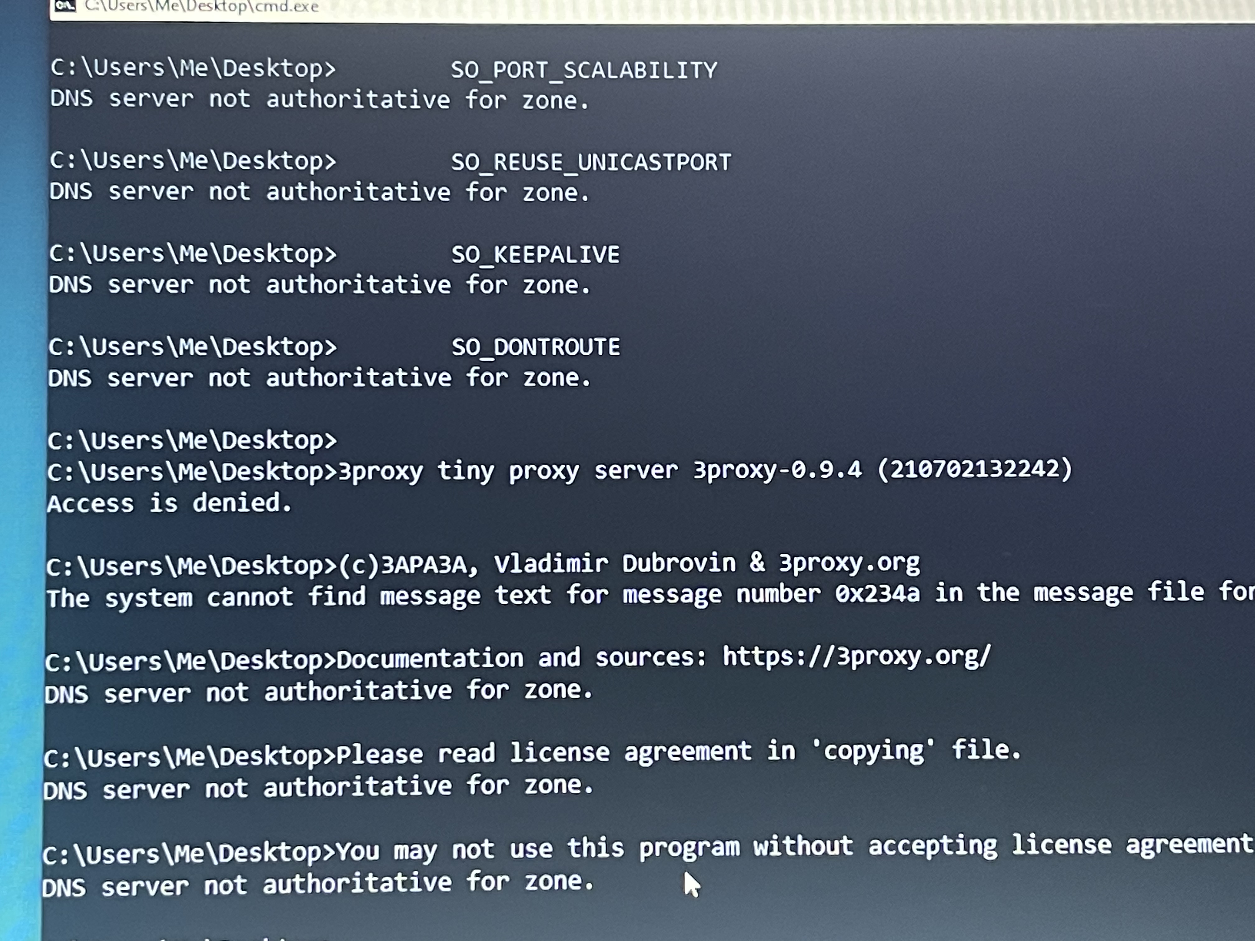 DNS server not authoritative for zone error · Issue #782 · 3proxy ...
