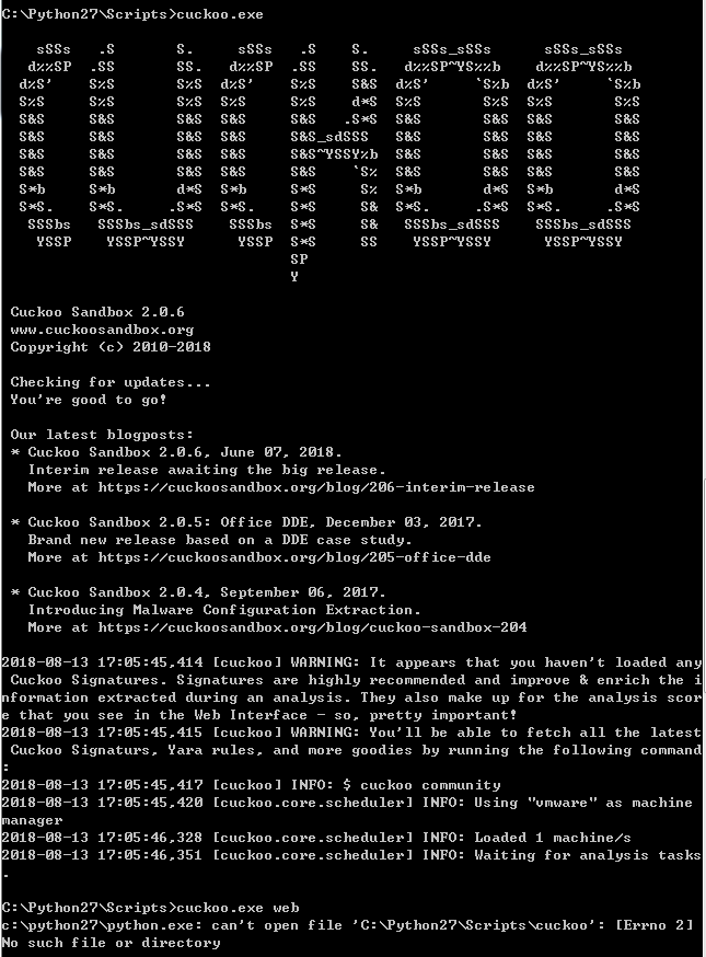 cuckoo2.0.6 run "cuckoo web" error,but run "cuckoo" ok · Issue 2439