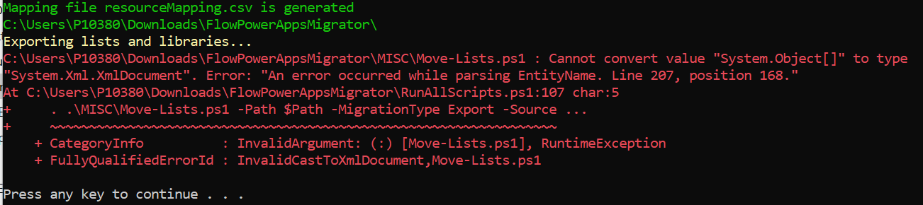 Error parsing EntityName on app screen / PS error in log Current site ...