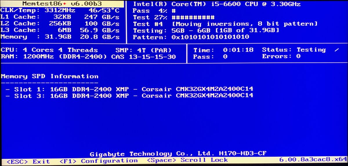 【MemTest86 PASS確認済】16GB DDR4 PC4-21300 Post your Memtest86+ v6 screenshots here! · memtest86plus