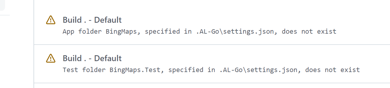 Warnings about non-existing app and test folders in preview · Issue ...