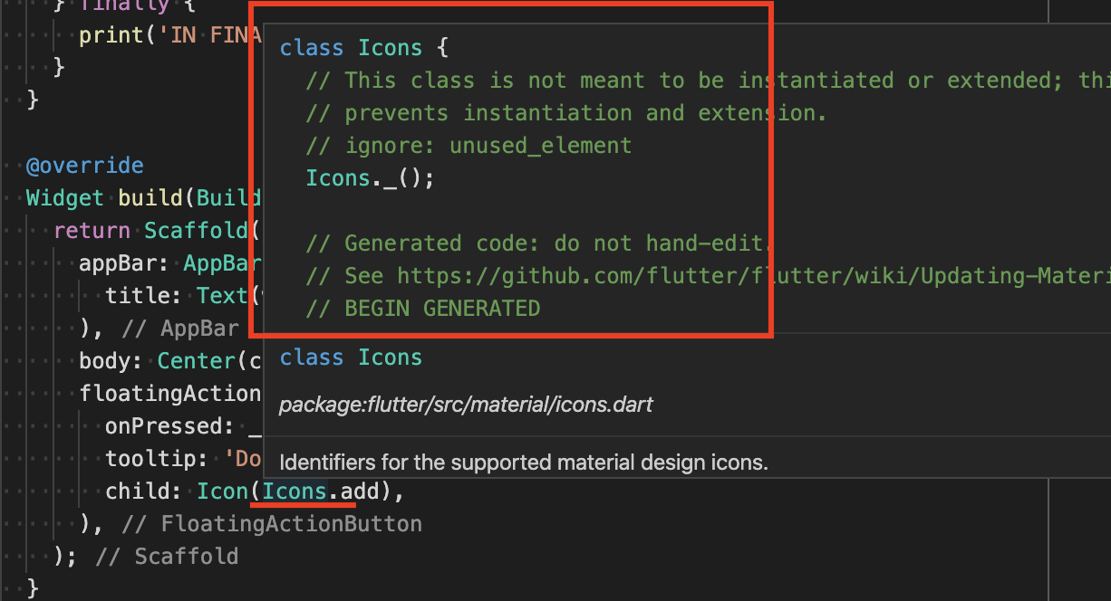 Holding Cmd while hovering a symbol shows LocationLink's ...