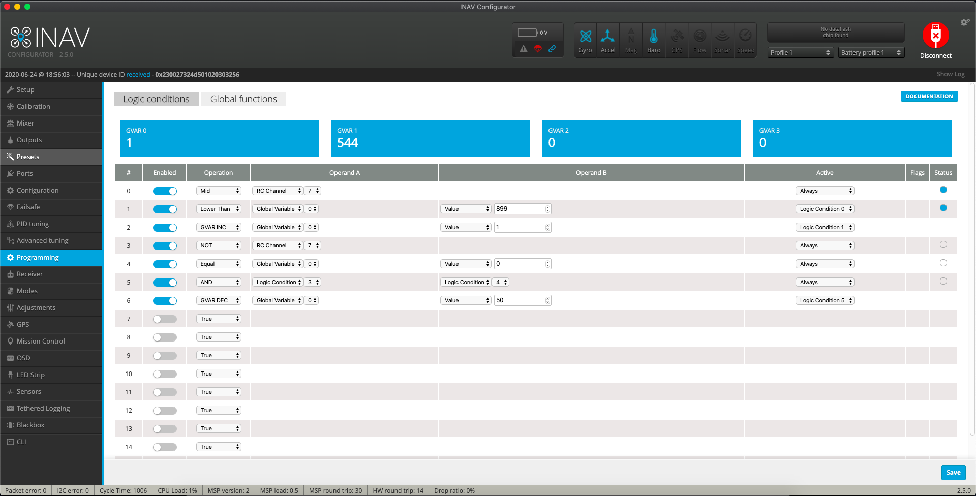 Global Variables not incrementing correctly with logic conditions