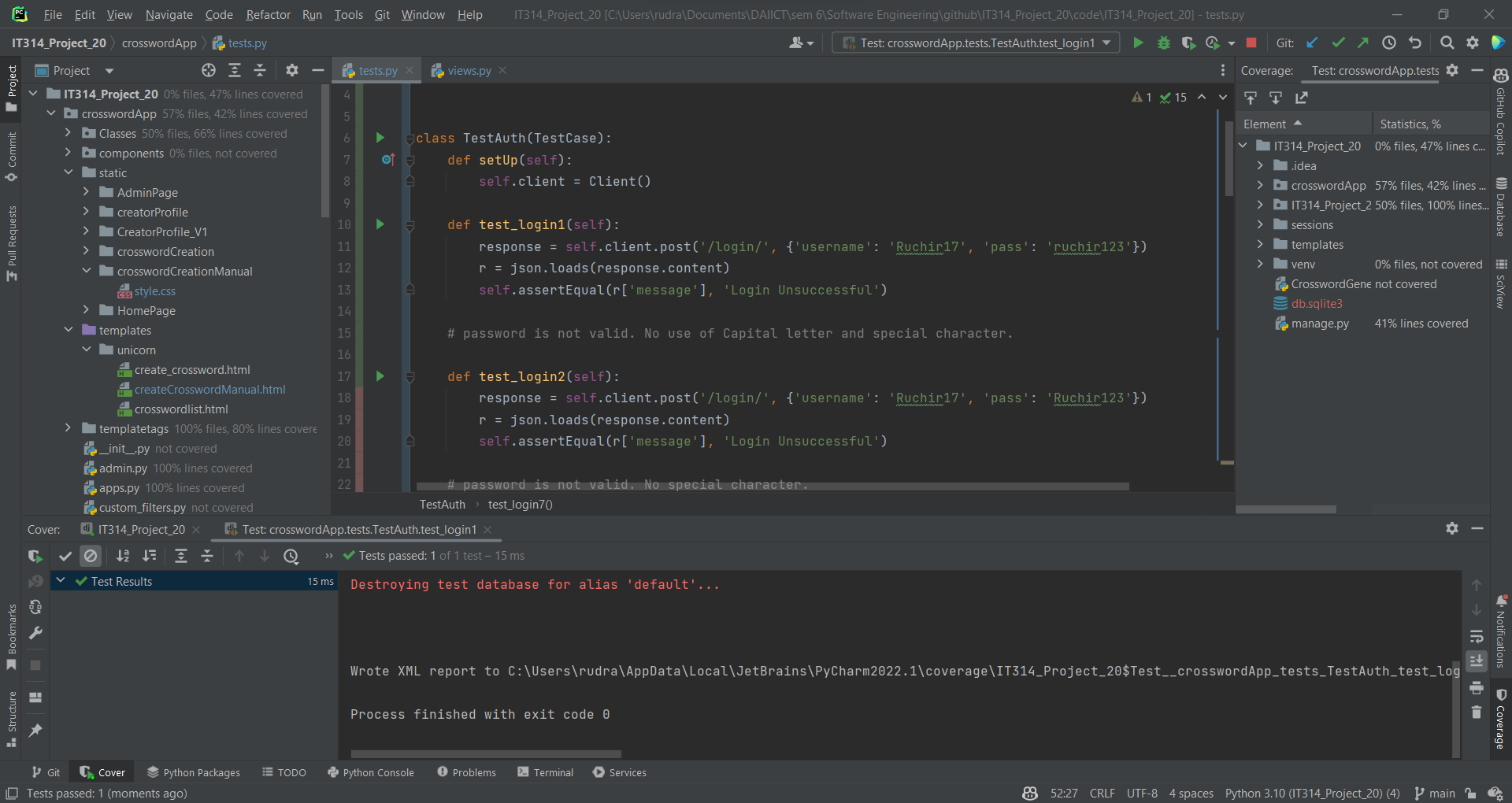 GitHub - Rudra3012/Lab-8_Group20: Python Unit Testing of login module