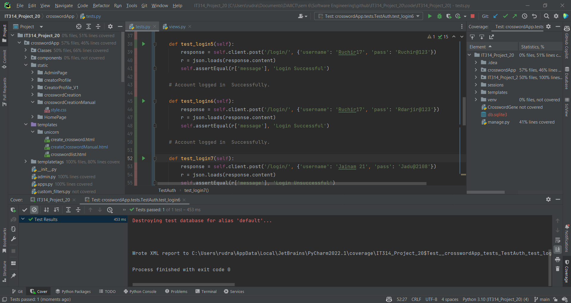 GitHub - Rudra3012/Lab-8_Group20: Python Unit Testing of login module