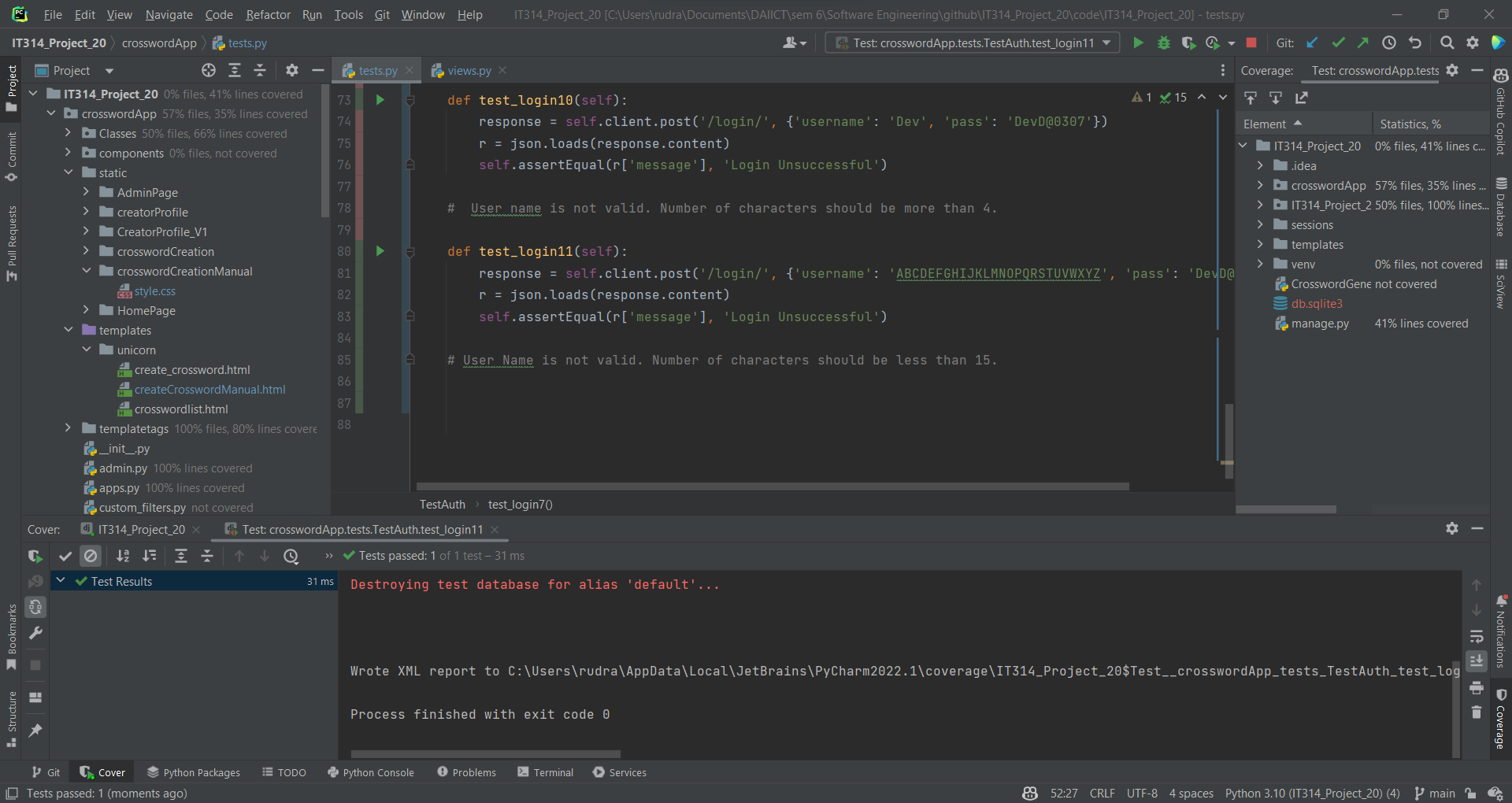 GitHub - Rudra3012/Lab-8_Group20: Python Unit Testing of login module