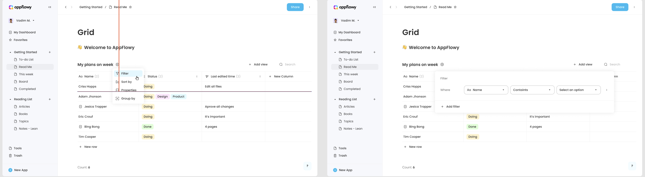 [FR] Support Grid `Filter` · Issue #2430 · AppFlowy-IO/AppFlowy · GitHub