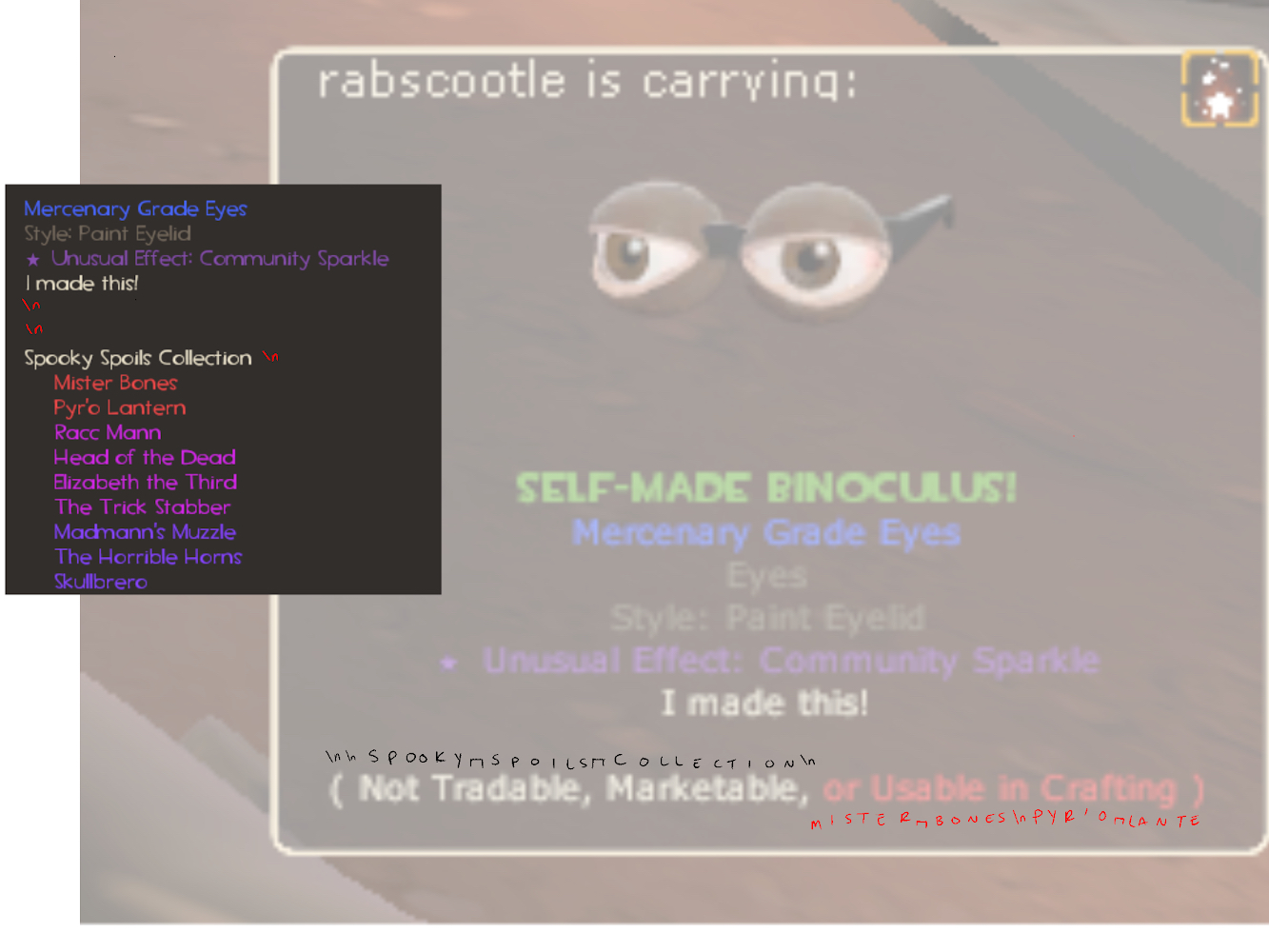 [TF2] Collection grade colors incorrectly applying to other text ...
