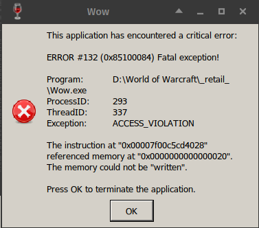 WoW crashes with ACCESS_VIOLATION > nvidia 440.58.02 · Issue #1534 ...