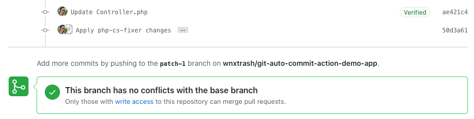 Screenshot of a Pull Request from a Fork