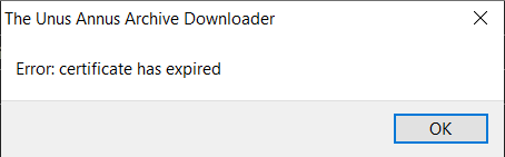 Error: certificate has expired · Issue #8 · UnusAnnusArchived/TUAA ...