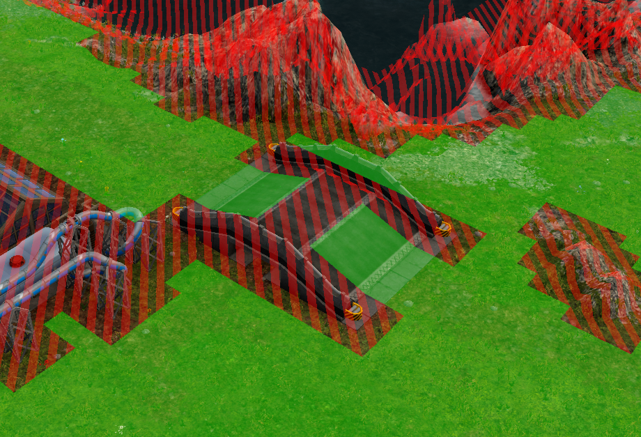 If you build a ramp under a pipe section, then delete pipe section ...