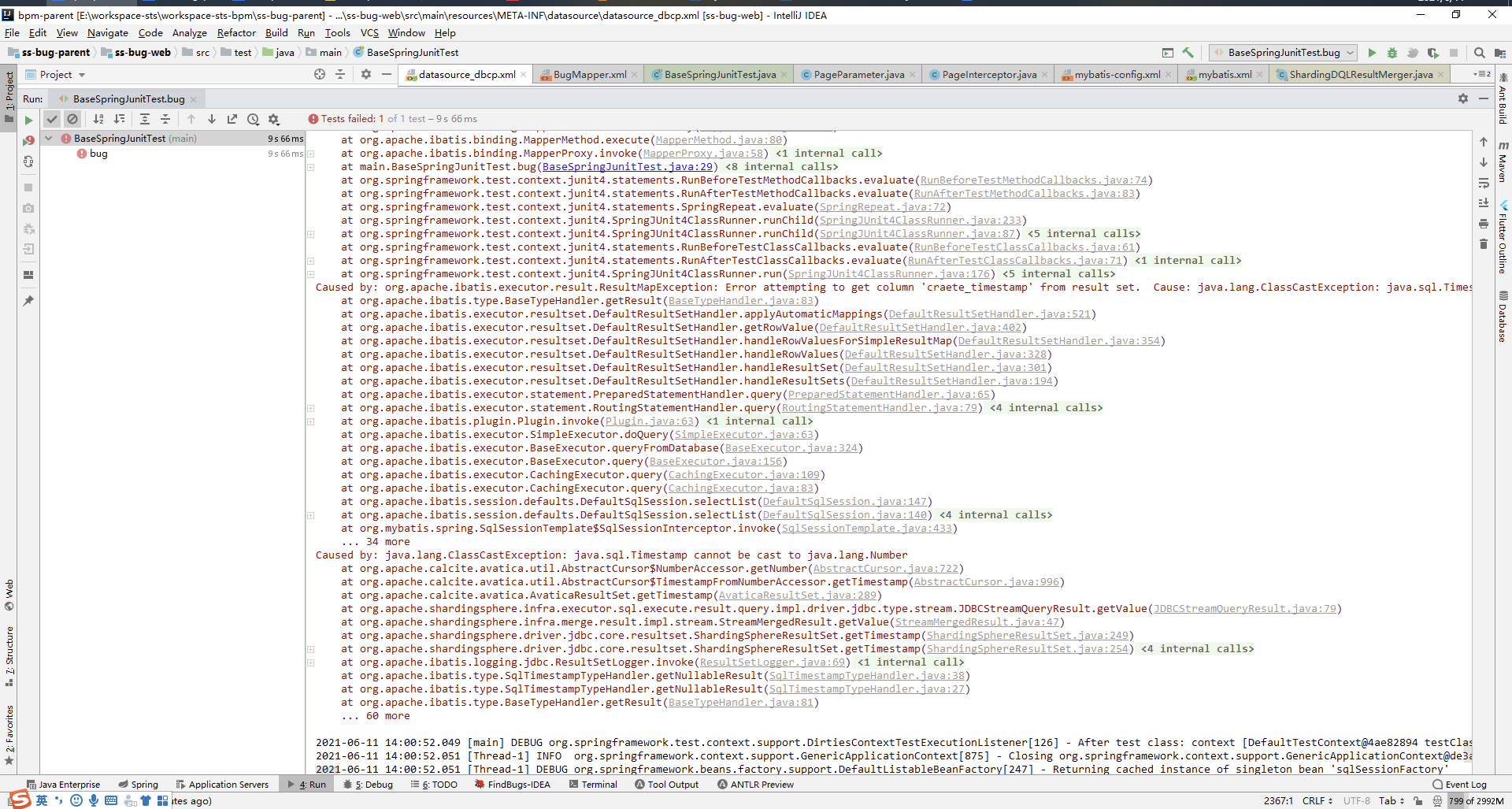ClassCastException occur when execute select statament that include ...