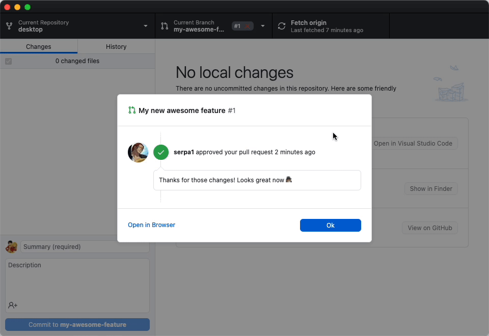 Gif of pull request approved 