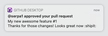 approved pull request notification