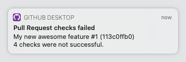 Pull request checks failed notification