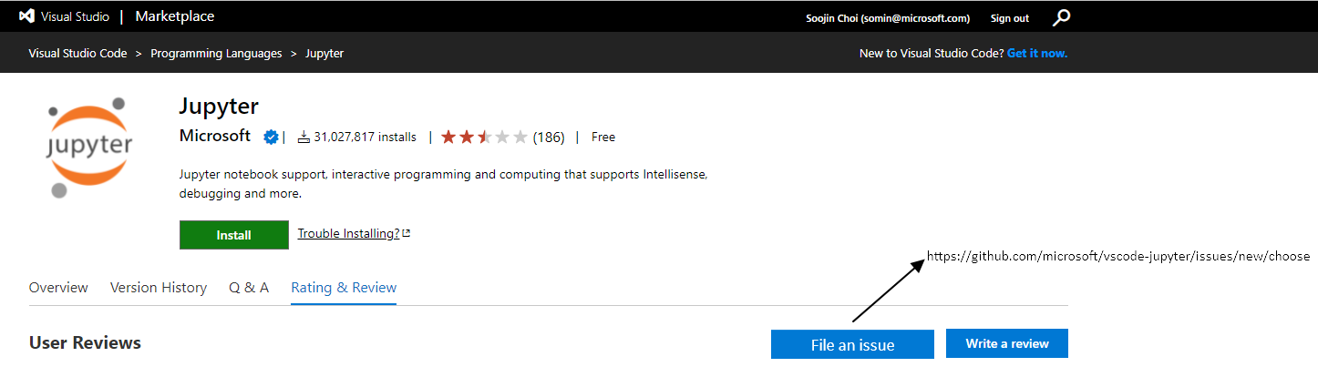 Add "file an issue" button to the "Rating and Review" section · Issue ...