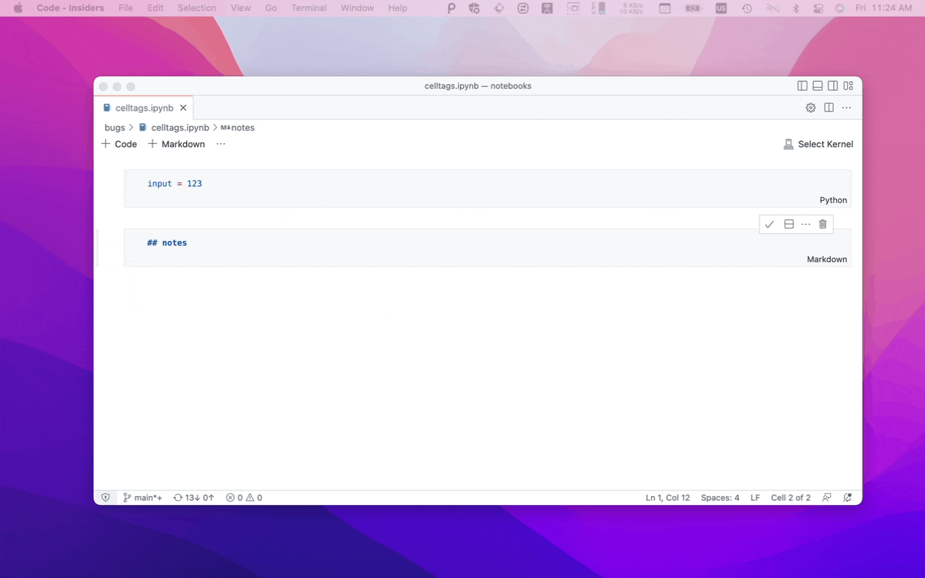 Tag added to notebook for parameterizing cell. 