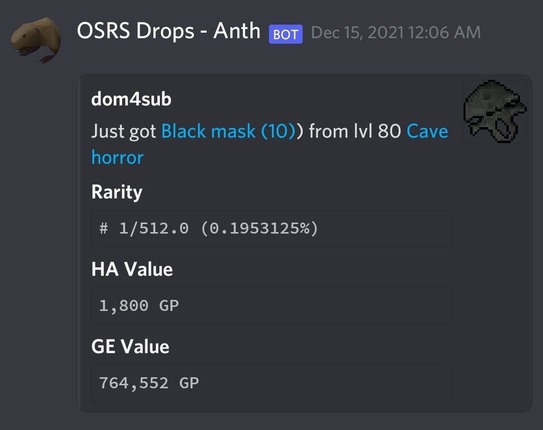 Extra bracket in item name · Issue 42 · BossHuso/discordraredrop