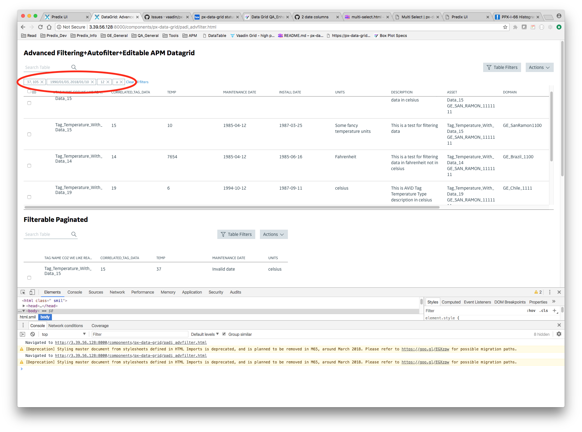 Advanced Filter: Duration/Date range is not added as a filter chip on ...