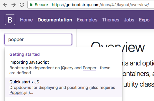 Search 4.1 docs brings you to 4.0 · Issue #26492 · twbs/bootstrap · GitHub