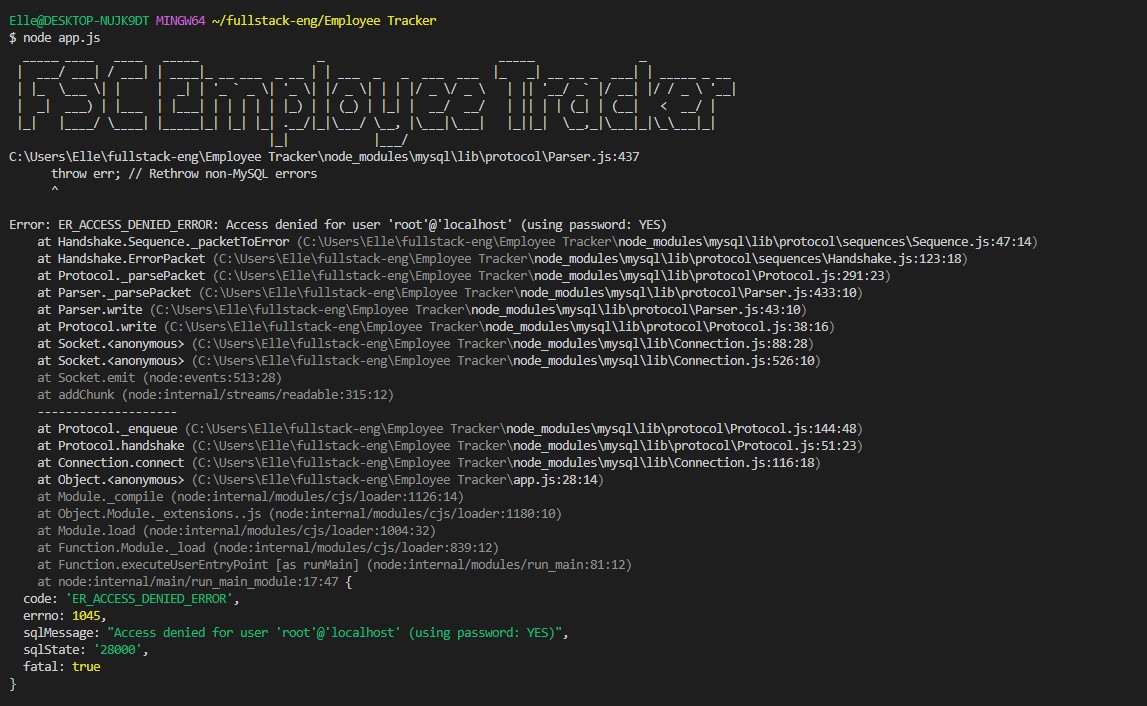 Github chickengong employeetracker